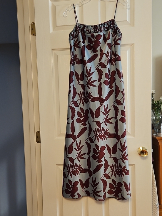 Anthropologie Dresses & Skirts - Anthropologie Dusty Blue Dress with Rust Floral Motif